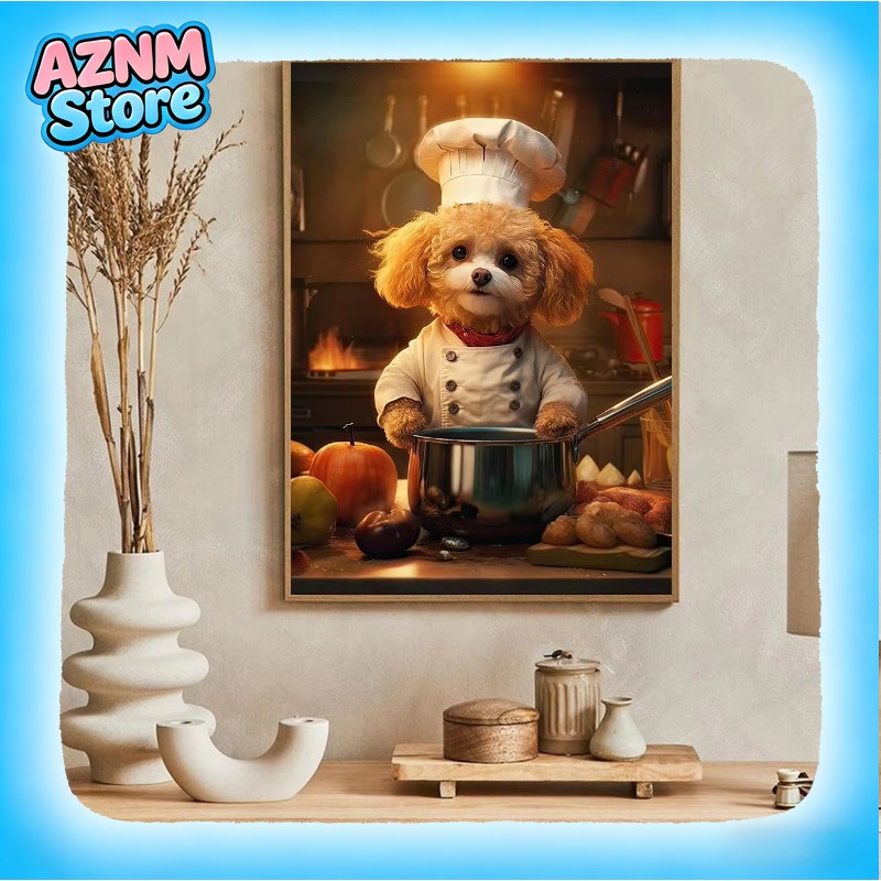 Home Cooking For Dogs - Funny Animal Fox Dog Lion Kitchen