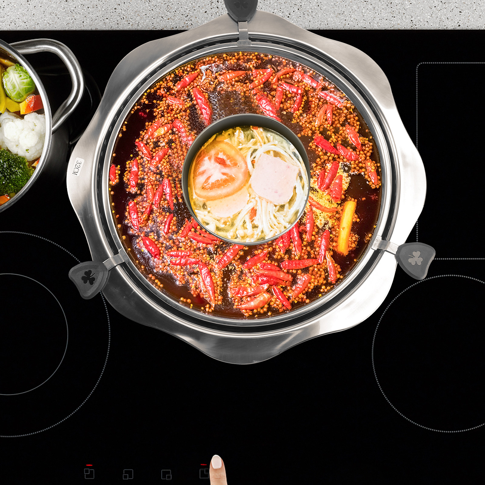 Home Cooking Utensils - Rotating Hot Pot Stainless Steel Cooking