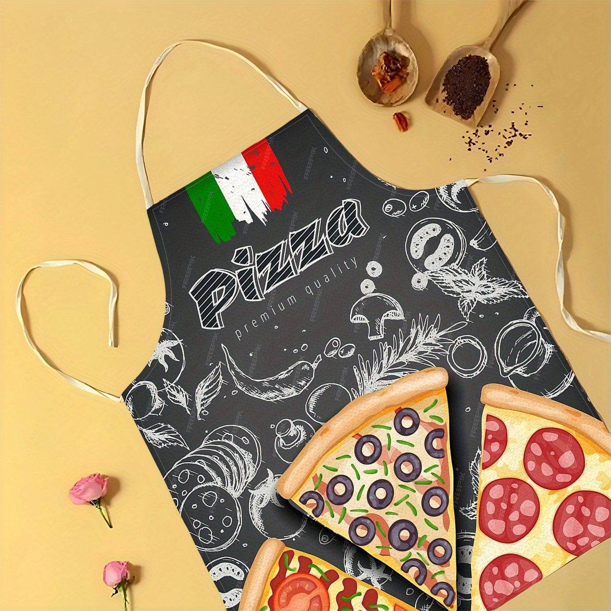 Linen Apron Pizza Italian Food - Home Cooking In Italian review and price
