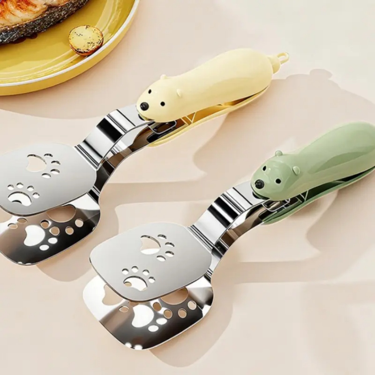 1/2pcs Bear Fish Tongs Flipper - Home Cooking Utensils review and price