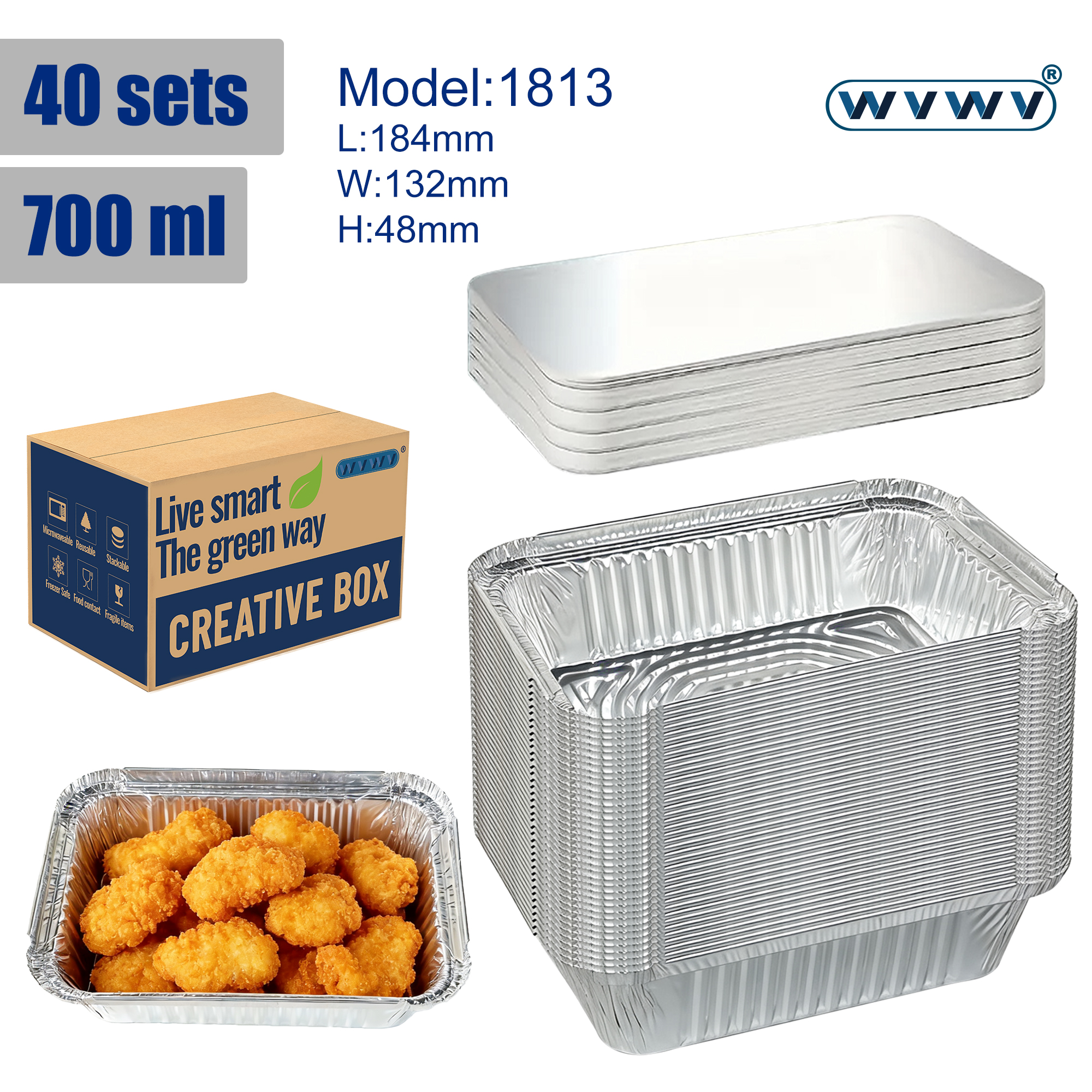 40 Containers + 40 Lids, Silve - Home Cooking Meal review and price