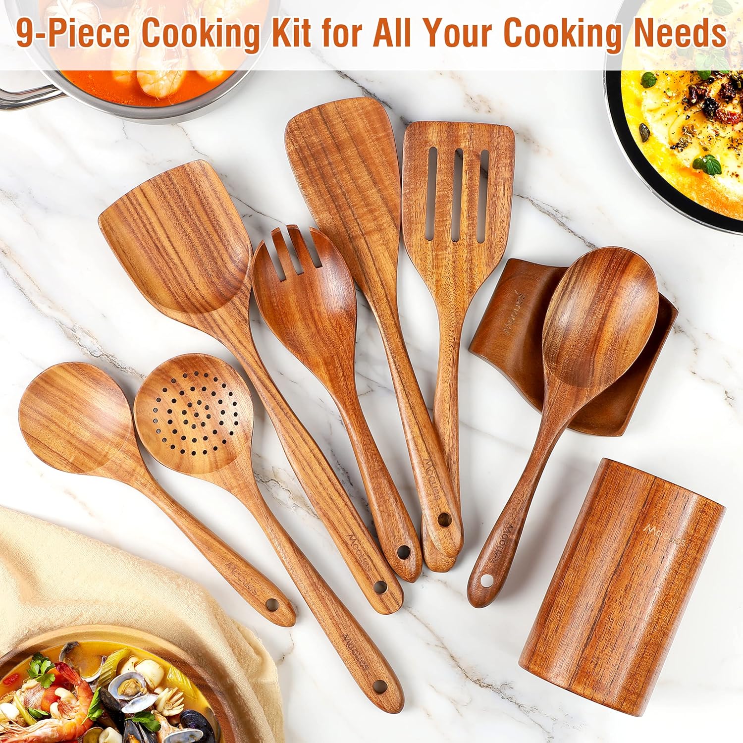 Luxury Wooden Utensil Set for  - Home Cooking Utensils review and price