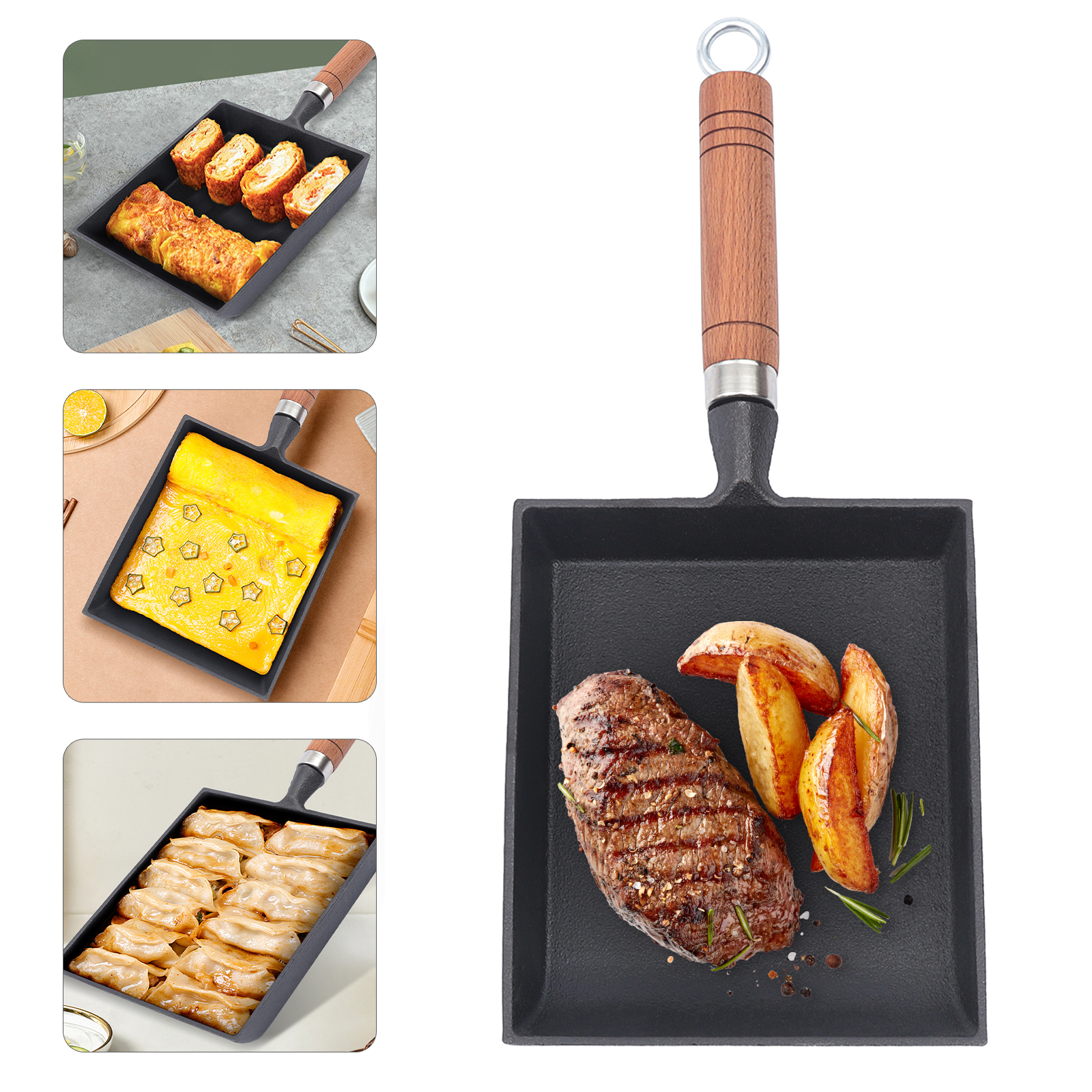 1PCS Egg Fry Pan Square Cast I - Dosa Pan Iron review and price