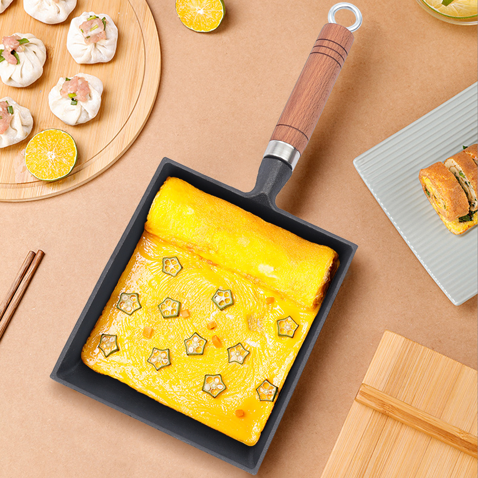 1PCS Egg Fry Pan Square Cast I - Dosa Pan Iron review and price