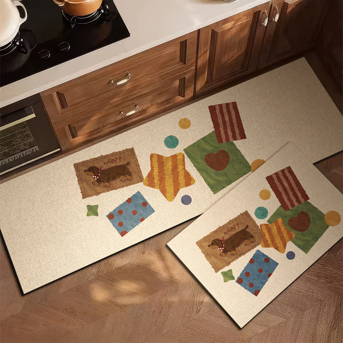 VIKAMA Retro Kitchen Rug Anti  - Home Cooking For Dogs review and price