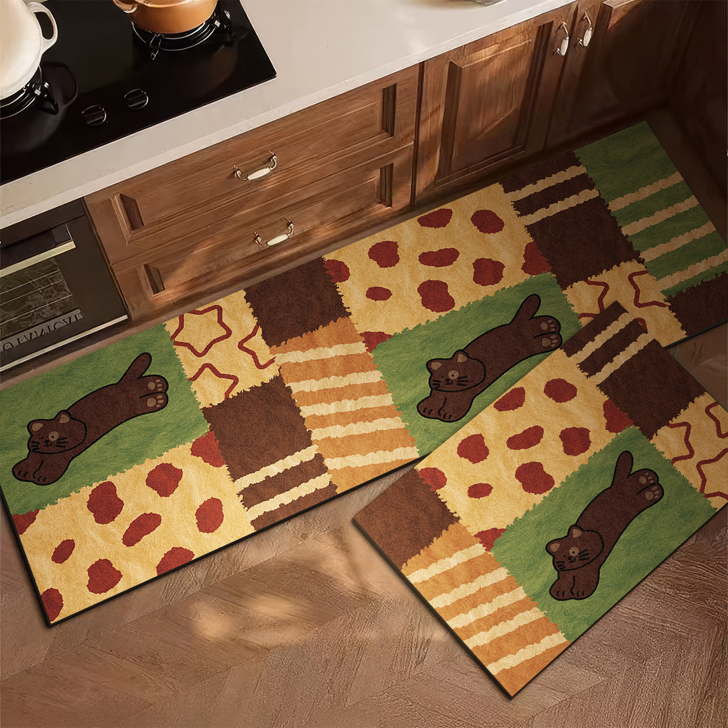 VIKAMA Retro Kitchen Rug Anti  - Home Cooking For Dogs review and price