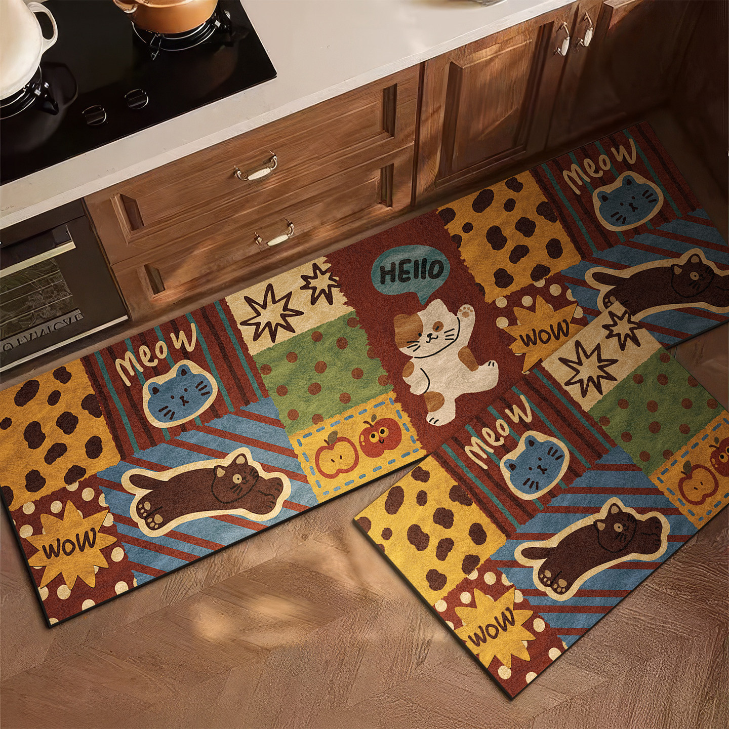 VIKAMA Retro Kitchen Rug Anti  - Home Cooking For Dogs review and price