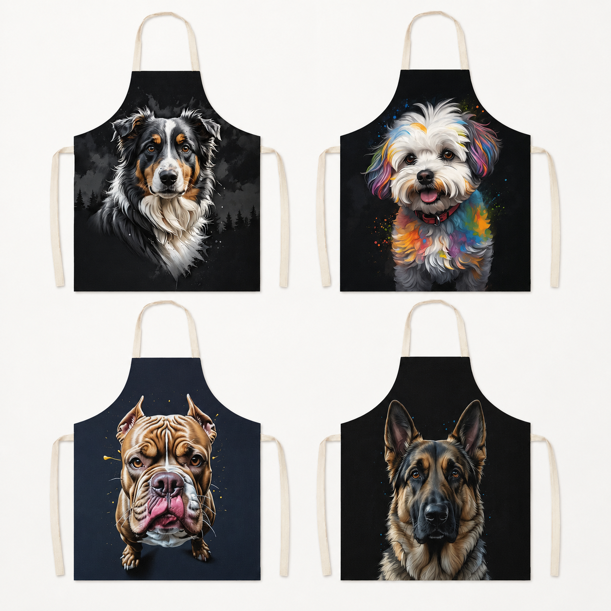 Artistic Dog Portrait Linen Sl - Home Cooking For Dogs review and price