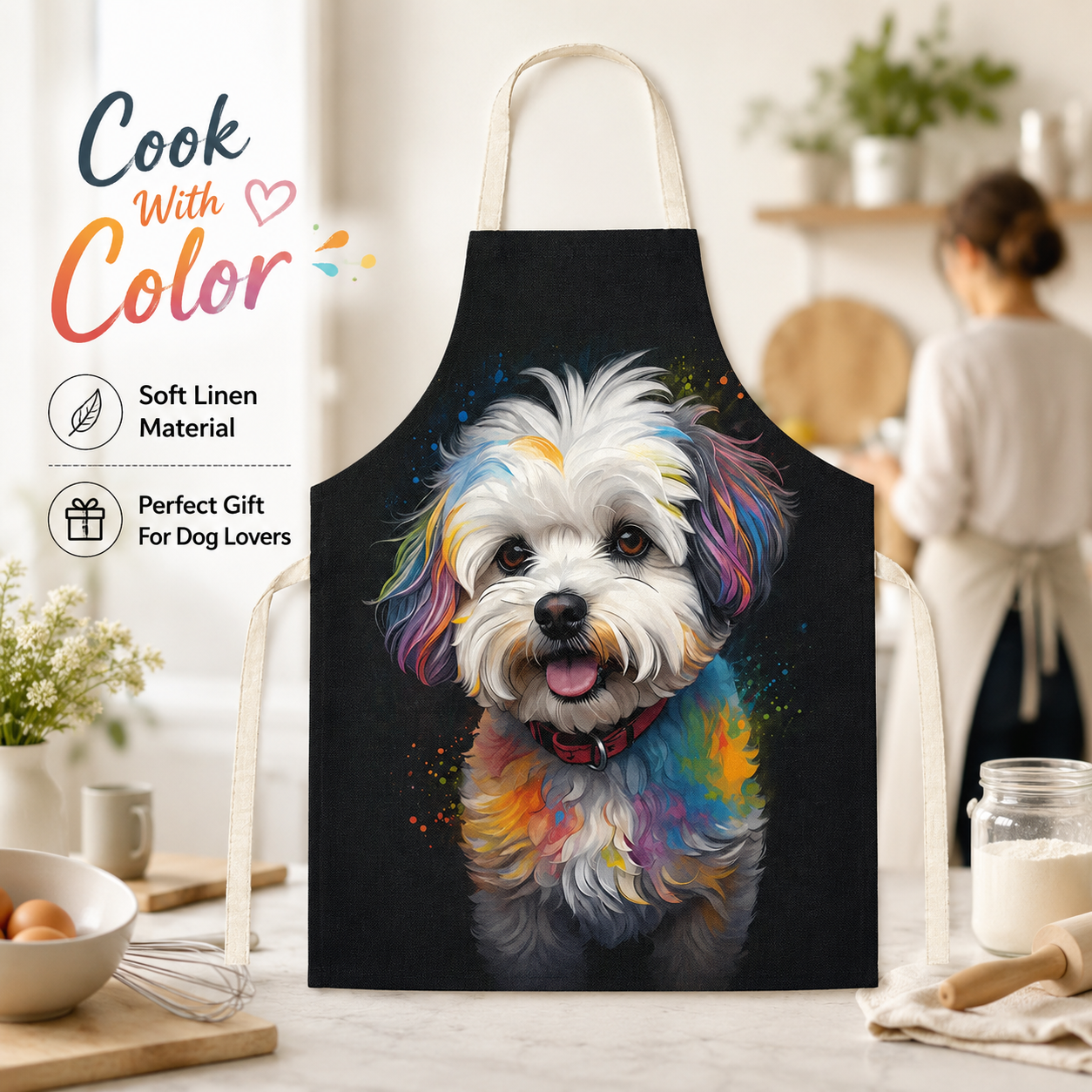 Artistic Dog Portrait Linen Sl - Home Cooking For Dogs review and price