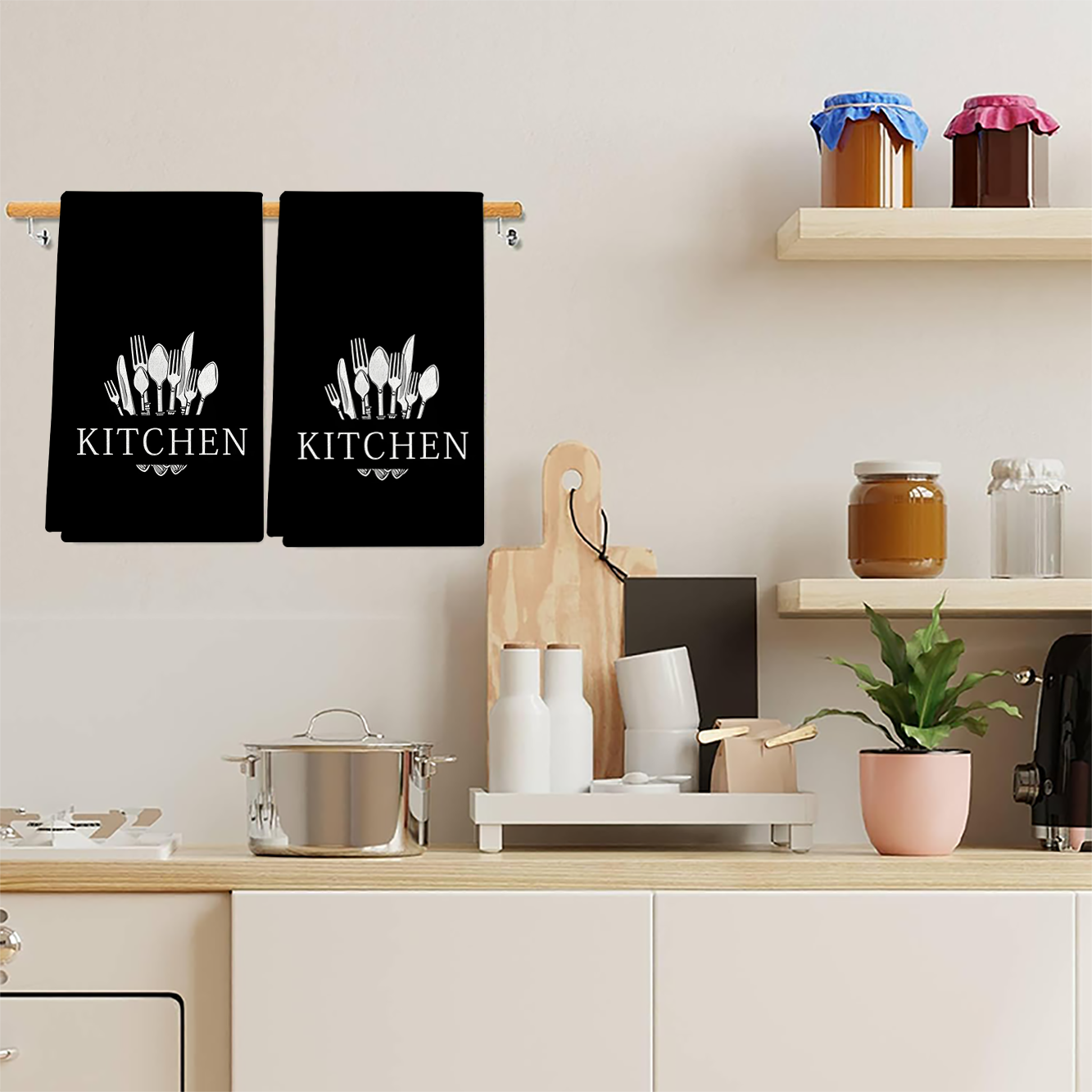 2Pcs, Black Lettered Kitchen T - Mom'S Home Cooking review and price