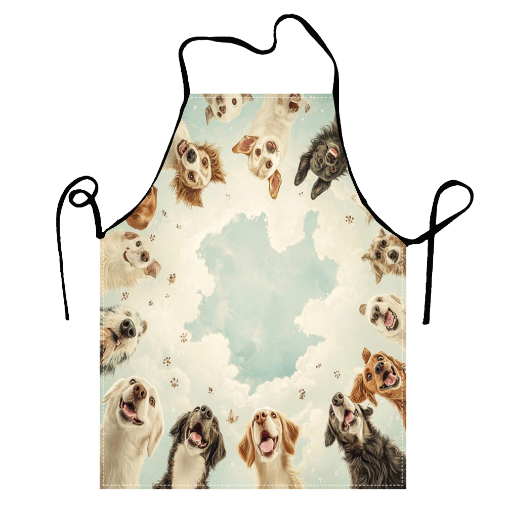 Cute Funny Circle Dogs  Apron  - Home Cooking For Dogs review and price