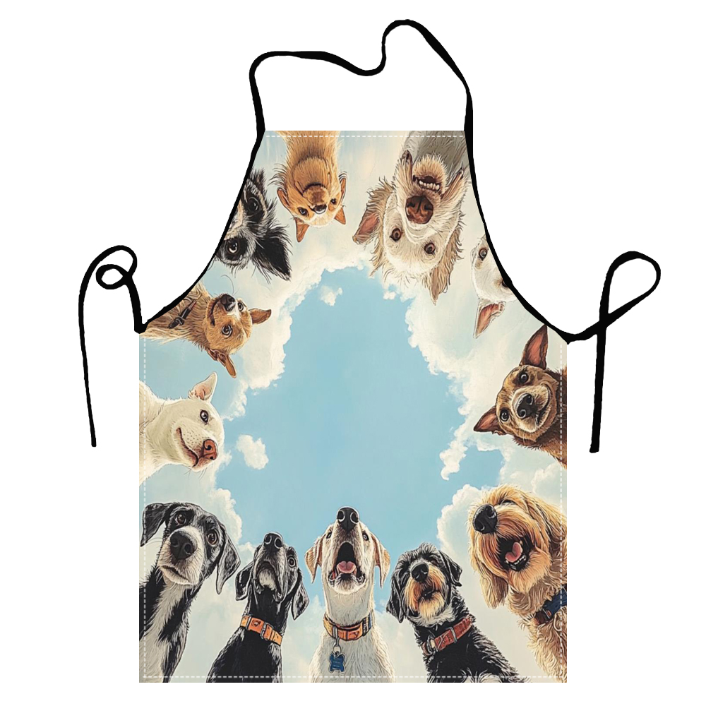 Cute Funny Circle Dogs  Apron  - Home Cooking For Dogs review and price