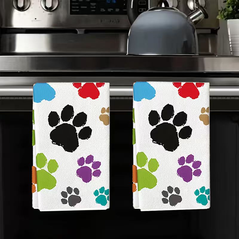 2Pcs, Colorful Dog Paw Print K - Home Cooking For Dogs review and price