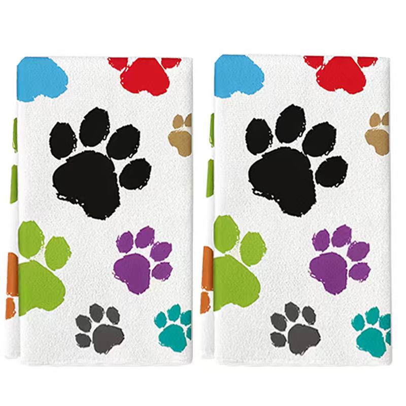 2Pcs, Colorful Dog Paw Print K - Home Cooking For Dogs review and price