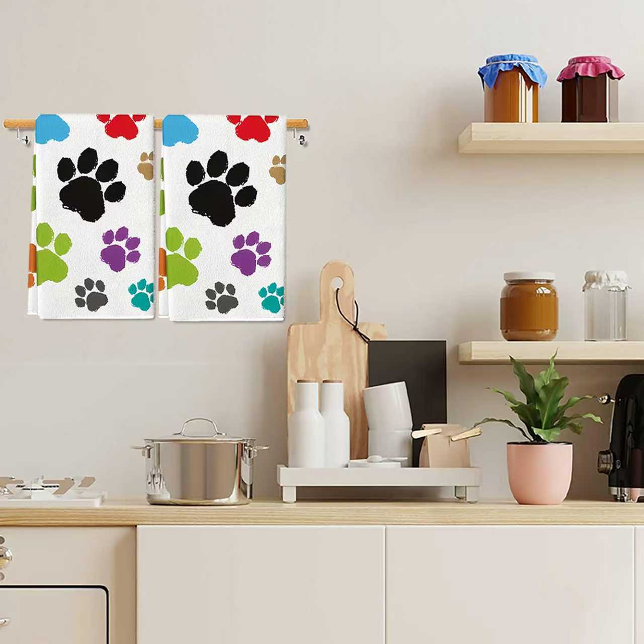 2Pcs, Colorful Dog Paw Print K - Home Cooking For Dogs review and price